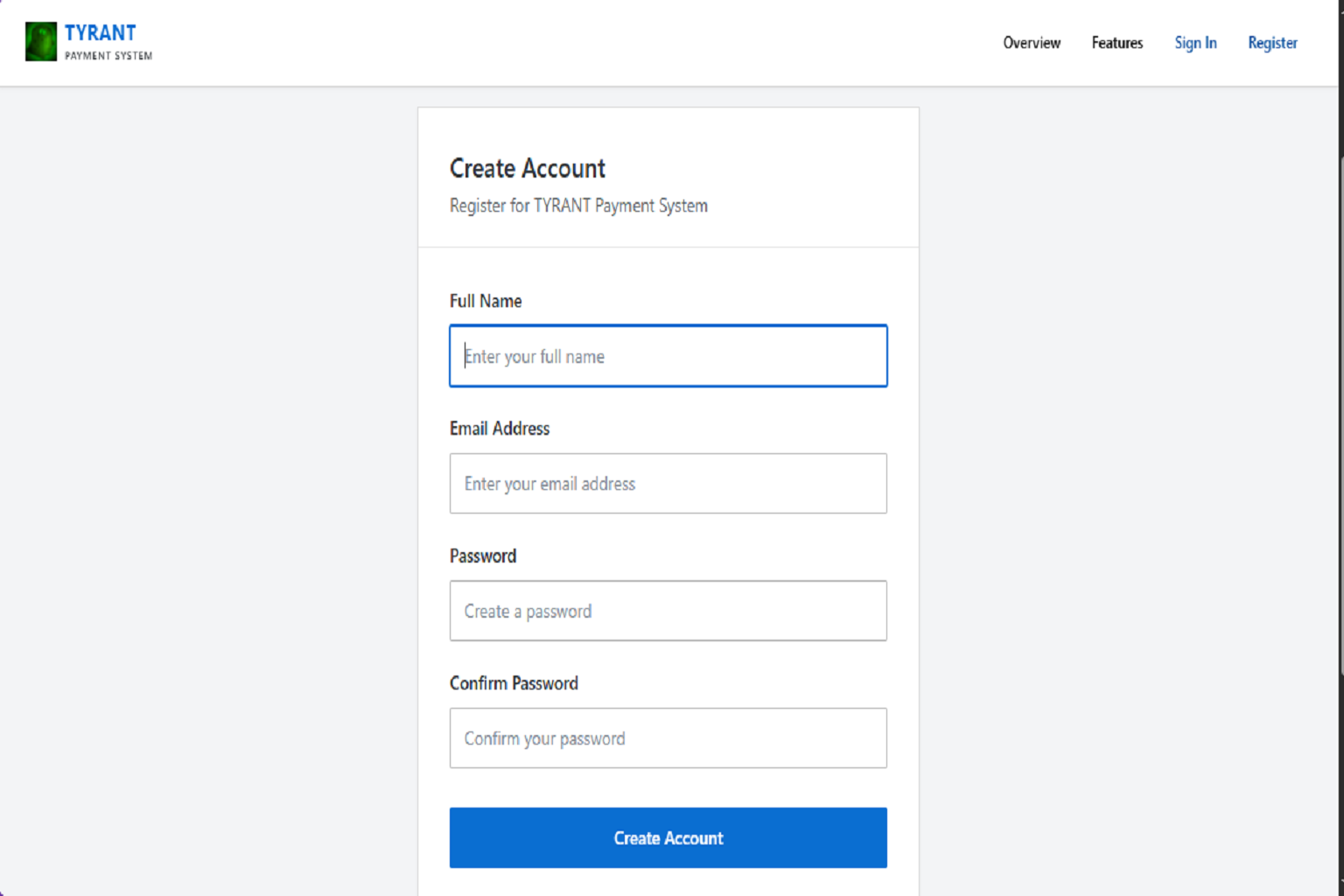 TYRANT Payment System Transaction Management